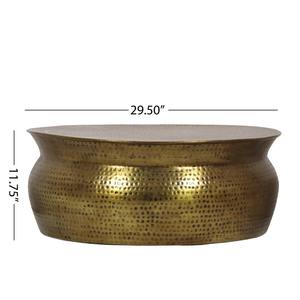 Mesa de Centro Moderna y Ecológica para Sala de Estar, Mueble Decorativo, Mesa de Sofá, Mesa para Sala de Invitados, Hecha de Aluminio Metálico Martillado - Product Image 6