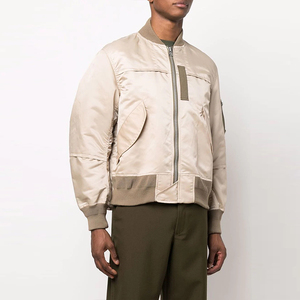 Veste bomber en satin personnalisée avec logo sur le devant, respirante, à séchage rapide, de haute qualité, pour hommes, vente en gros OEM - Product Image 4
