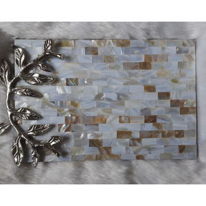 Plateau en nacre noire avec poignées en métal nouveauté décor de table vintage stockage des aliments pour les fournisseurs de restaurant d'hôtel - Product Image 4