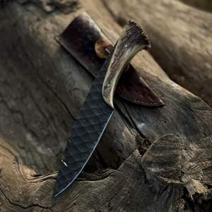 Cuchillo de Caza de Acero con Alto Contenido de Carbono Industrial, Tamaño Personalizado, OEM, Venta al por Mayor, Cuchillo de Supervivencia para Acampar de Alta Calidad, Hoja Fija de Acero de Damasco - Product Image 1