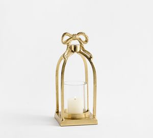 Acube Modern Round Pillar Candle Holder <b>Glass</b> and Metal Stand with <b>Glass</b> Gold Finish for Home Decoration Christmas - Product Image 2