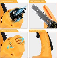 F.EAS Y.D Mini tronçonneuse sans fil Scies électriques Serrure de sécurité Petite tronçonneuse portable pour couper le bois Coupe des arbres