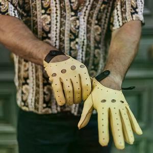 Nouvelle mode Style classique de haute qualité en cuir véritable gants de conduite hommes femmes prix raisonnable couleur noire accessoire d'hiver - Product Image 2