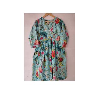 Qualité d'exportation indienne 100% coton main bloc imprimé robe de style doux avec taille naturelle disponible à l'approvisionnement en gros - Product Image 1