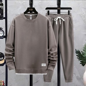 Printemps automne nouveau survêtement homme classique mode tendance gaufre Ger deux pièces décontracté coupe régulière haute qualité 100% imprimé solide - Product Image 4
