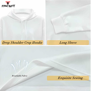 2025 nouveau Design pull haut court à capuche pour femmes surdimensionné personnalisé paillettes à capuche haut court avec Logo avant en vente - Product Image 6