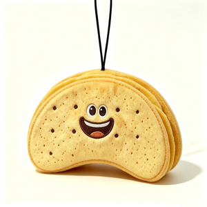 Customized Taco Plush Pouch with PP Cotton Filling Tortilla Shaped Plush Coin <b>Purse</b> Food Themed Unisex Halloween Zipper Bag - Product Image 4