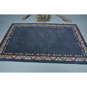 Moderno azul Beige 4,8X7,4 pies Alfombra de lana clásico Vintage diseño turco Patchwork rectángulo rompecabezas nueva alfombra de látex para habitación de pasillo - Product Image 3