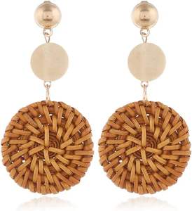 Pendientes de ratán de moda ecológicos de artesanos expertos - Product Image 4