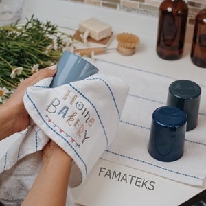 Toallas de cocina bordadas personalizadas de tela de algodón turco al mejor precio de alta calidad, Juego de 2 uds, toallas de mano, paños de cocina - Product Image 5