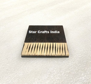 Hot Selling <b>Wood</b> With Wicker Design Coasters Mat Factory Direct Hot Sale Wholesale Black coaster Rattan Coasters Mat <b>Placemats</b> - Product Image 3