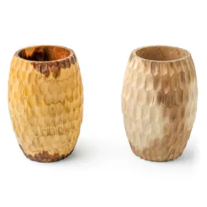 ภาชนะไม้แกะสลัก ของตกแต่งบ้านที่เป็นมิตรต่อสิ่งแวดล้อม สไตล์ออร์แกนิก โมเดิร์น ของตกแต่งบ้าน พื้นผิวมีเท็กซ์เจอร์ สีโทนกลาง งานฝีมือทำมือ - Product Image 5