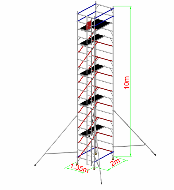 Aluminum 6061-T6 Alloy Mobile Truss Scaffold Tower Foldable Frame System Modular Design Stage