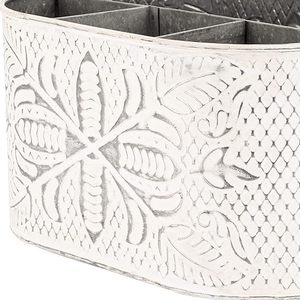 Organizador de cuchara de Metal galvanizado con diseño Floral blanco decorativo más vendido, almacenamiento de utensilios de cocina, pinzas para ollas con mango de madera - Product Image 3