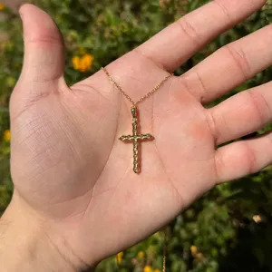 925 Sterling Silver Moissanite <b>Cross</b> Pendant Vintage Style Women's Gift Passes Diamond Tester - Product Image 4