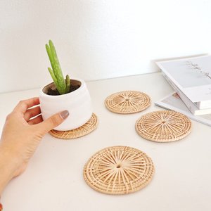 <b>Rattan</b> Cup Coasters <b>Placemat</b> Set Saucer coaster Good Quality Natural Tea and Drinks Pads Table Kitchen <b>Placemats</b> - Product Image 6