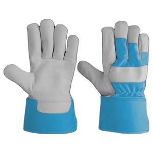 Gants de travail de sécurité fluorescents de qualité supérieure en cuir de vachette grainé pour les ouvriers du bâtiment, confortables et résistants - Product Image 6
