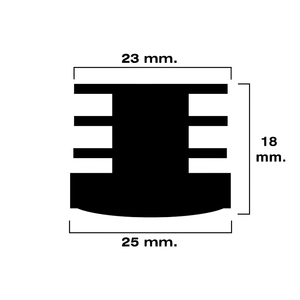 Tappo interno rotondo nero da 25 mm. Confezione blister da 4 pezzi. - Product Image 3