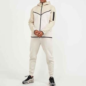 ชุดวอร์มสองชิ้นแบบมีซิปสำหรับผู้ชายชุดวอร์มผ้าฝ้ายแบบกำหนดโลโก้ได้เอง - Product Image 1