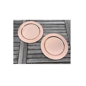 Plaque de chargeur en cuivre pour table de fête d'événement décorative ronde/rectangulaire pour plaque de chargeur en cuivre de personnalisation - Product Image 1