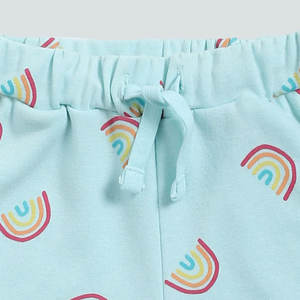 Pantalones Cortos de Algodón 100% Tejido de Alta Calidad para Niños, Pantalones Cortos Estampados con Arcoíris Azul, Cintura Elástica, Pantalones Cortos Infantiles al por Mayor - Product Image 3