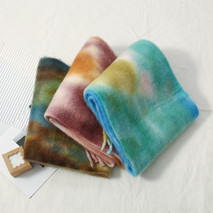 Nhà Máy Bán Buôn Mùa Đông Dày Ấm Tie Nhuộm In Ấn Polyester Dài Phụ Nữ Khăn Choàng Warp Cổ Gió Bằng Chứng Khăn - Product Image 4