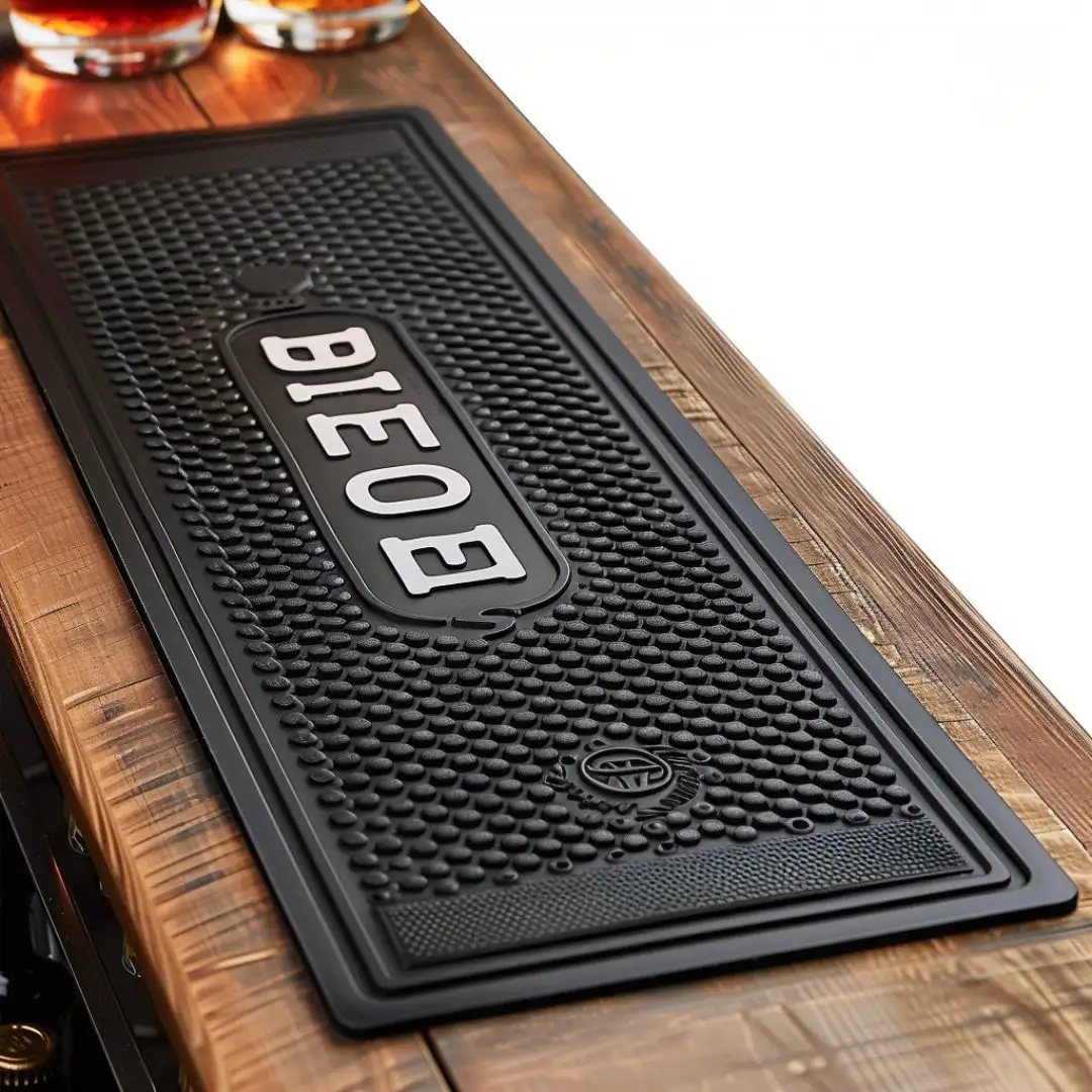 Offre spéciale Tapis de comptoir de déversement de bar personnalisé Tapis de bière en caoutchouc PVC Tapis de bureau de bar de cuisine