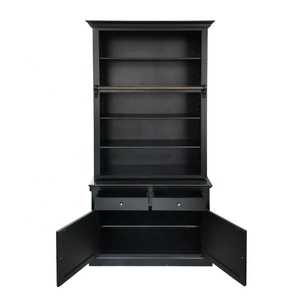 Modern <b>Bookcase</b> with Ladder <b>Solid</b> <b>Wood</b> Library <b>Bookcase</b> Knock Down Showcase Cabinet Made for Modern Home Office Furniture - Product Image 6