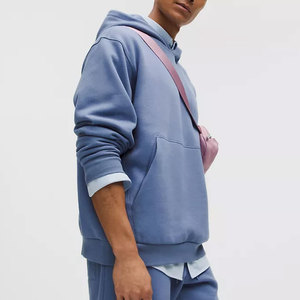 Pull à capuche en coton épais Gsm pour hommes unisexe avec logo personnalisé pull en polaire d'automne uni à motif uni sweat à capuche pour hommes de haute qualité - Product Image 3