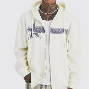 Vente chaude Streetwear automne et hiver coton sweat fermeture éclair personnalisé pour sweats à capuche avec Design imprimé 2025 - Product Image 1