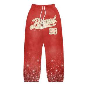 Ensemble de survêtement unisexe avec patchs déchirés, lavage à l'acide, logo de marque personnalisé, survêtement d'hiver, strass, streetwear Y2K, mode - Product Image 5