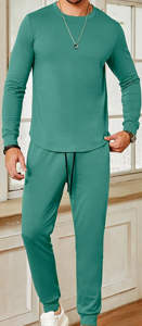 Men's Athletic Quarter Zip Polo Sweatset Long Sleeve Summer Sportswear 2-Piece Jogging Suit with Joggers and <b>Sweatshirt</b> - Product Image 4