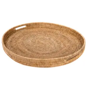 Design basic Rattan oval tray with hand woven provide perfect accent to any room in the house with a tight weave