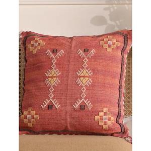 Funda de Almohada Marroquí Hecha a Mano, Funda de Cojín Tradicional Bereber, Cojín Decorativo Boho para Sofá, Almohada Decorativa de Algodón para el Hogar - Product Image 1