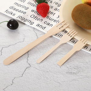 Couverts écologiques Fourchette en bambou Fourchettes en bois compostables Fourchette à dessert jetable en bambou pour fruits à vendre - Product Image 2