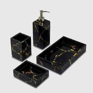 Ensemble d'accessoires de salle de bain en résine style ange, durables et faits à la main, avec plateau à motifs - Product Image 5