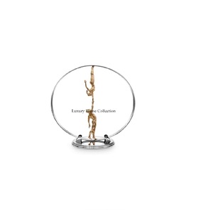 New Round Shape <b>Large</b> Size Home Decorative Sculpture Silver and Golden Color Aluminium Casted and Stainless Steel Shiny Polished - Product Image 1