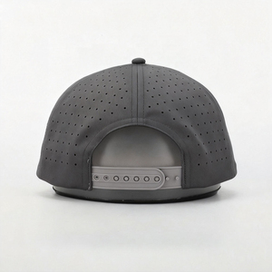 Custom 5 Panel Rubber Patch Logo Snapback Cap Laser Cut Holes Perforated <b>Waterproof</b> <b>Golf</b> Cap - Product Image 5