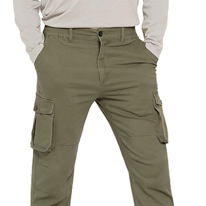 <b>Men</b> streetwear cargo jogger <b>trousers</b> with <b>elastic</b> waistband, cotton multi pocket style, OEM custom supply. - Product Image 4