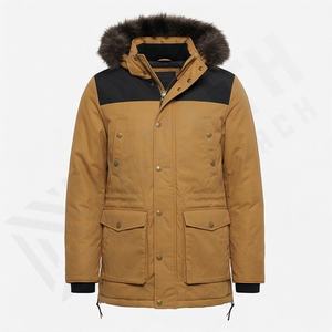 Veste parka d'hiver en sublimation, vêtement d'extérieur léger pour homme, veste à capuche en fourrure, isolée thermiquement, coupe-vent, lourde - Product Image 1