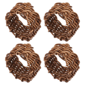 Conjunto de servilletas de ratán para mesa de boda, elegante, soporte de pañuelos rústico, anillo de servilleta tejida para fiesta, directo de fábrica, venta al por mayor - Product Image 2