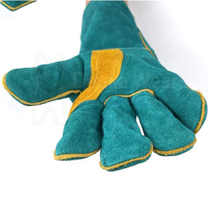 Guantes de Trabajo Resistentes de Tamaño Personalizado OEM, Material de Cuero Personalizado, Guantes Largos de Ajuste Cómodo para Soldadura Industrial - Product Image 5