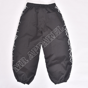 Pantalon de jogging noir à cordon de serrage avec rayures latérales imprimées épine blanche, unisexe, respirant, en polyester, pour adultes - Product Image 6