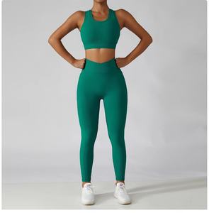 Ensemble de yoga pour femmes en spandex/coton de haute qualité, respirant et confortable, taille adulte, options de taille plus, ensemble 2 pièces - Product Image 1