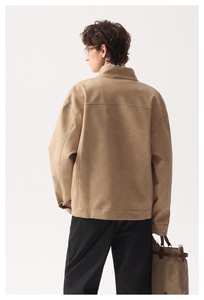 Elegante respetuoso del medio ambiente logotipo frontal a prueba de viento impermeable cuello alto moda calle estilo bombardero chaqueta para hombres y mujeres - Product Image 3