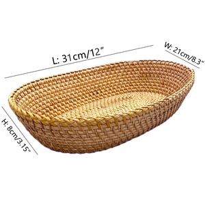 Panier à pain rond en rotin naturel tissé à la main, côtés hauts, fait main, écologique, paniers de rangement modernes multifonctionnels, fabriqué au Vietnam - Product Image 2