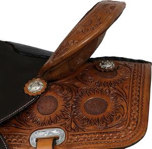 Trident International's Factory Direct ODM Equestrian Saddle All-Purpose Floral Design Leather Horse <b>Racing</b> Products from India - Product Image 6