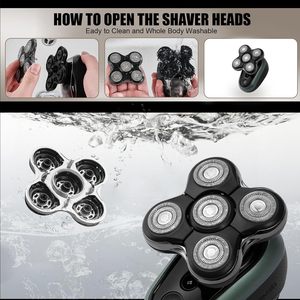 Cabezal de Repuesto Compatible para Afeitadora Eléctrica Rotativa, Cinco Cuchillas con Doble Hoja Lavable para Uso en Autocaravanas - Product Image 2