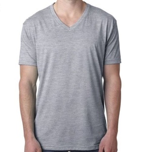 T-shirt uni en coton col en V T-shirts pour hommes séchage rapide respirant haute qualité T-shirts à col en V pour hommes - Product Image 4