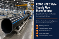 Tuyau en PEHD PE100, usine de tuyaux en polyéthylène haute densité pour système d'alimentation en eau